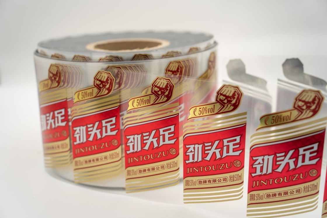 ورقة ملصقة واضحة يمكن طباعتها لتسميات زجاجات النبيذ تصاميم وأشكال مخصصة متاحة